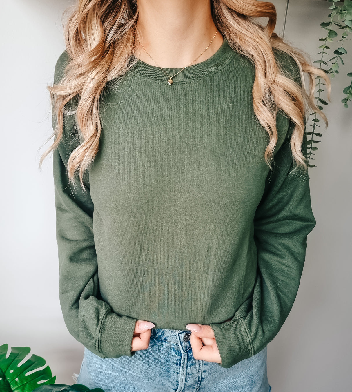 Yetişkin Military Green Sweatshirt